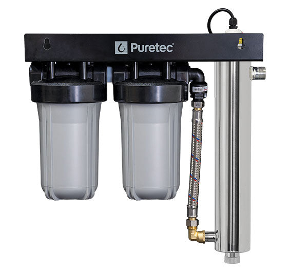 WU-UV100 10”, 1” connection, Filtration & UV with Reversible Mounting Frame
